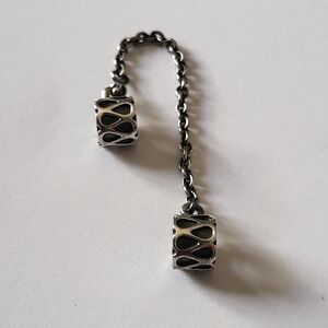 Pandora Raindrop Sterling Silver Safety Chain Charm